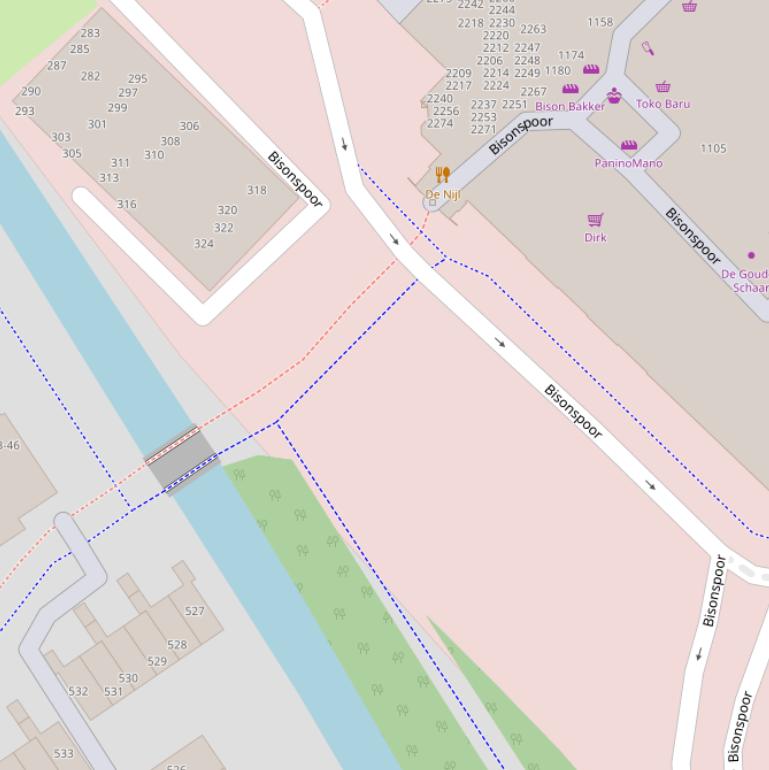 Kaart van het Bisonpad.