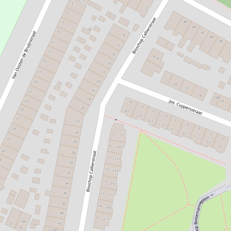 Kaart van de Bisschop Callierstraat.