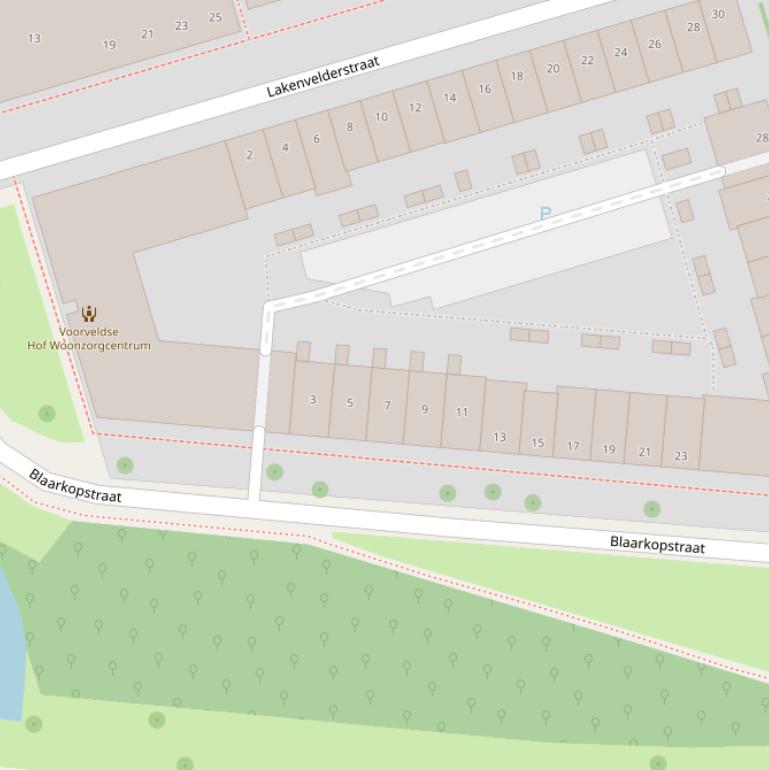 Kaart van de Blaarkopstraat.