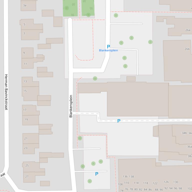 Kaart van het Blankensplein.