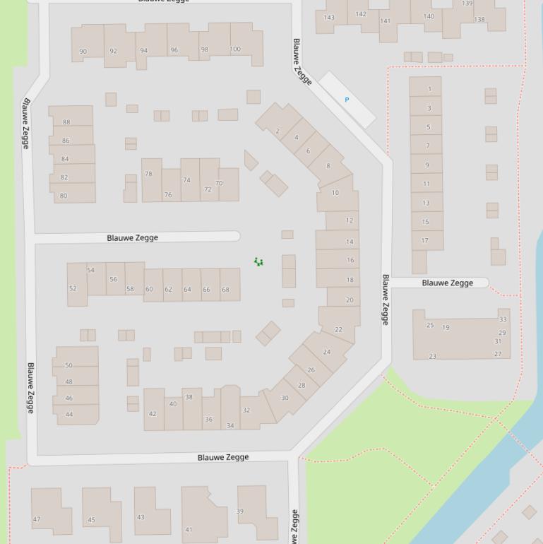 Kaart van  Blauwe Zegge.