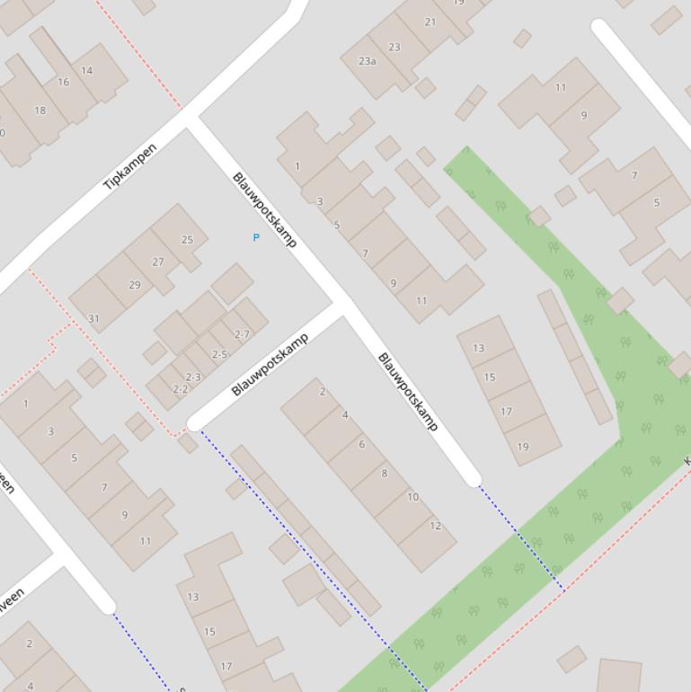 Kaart van  Blauwpotskamp.