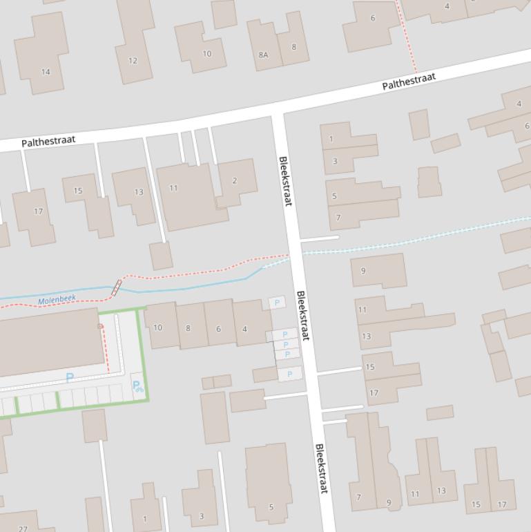 Kaart van de Bleekstraat.