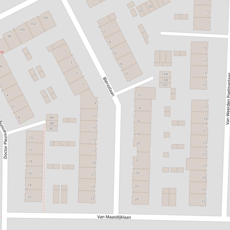 Kaart van de Blériotlaan.