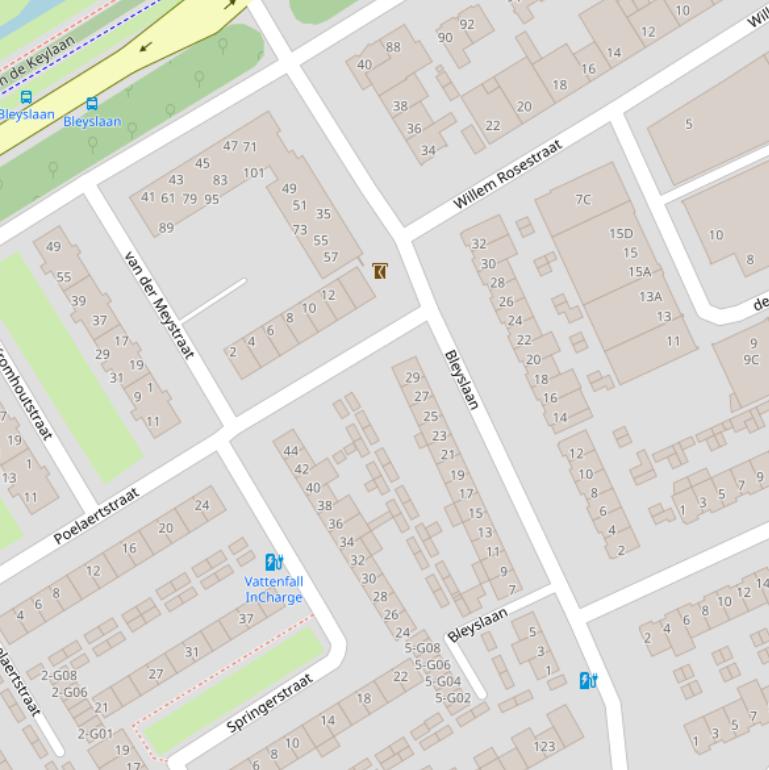 Kaart van de Bleyslaan.