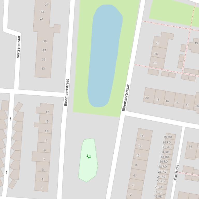 Kaart van de Bloemaertstraat.