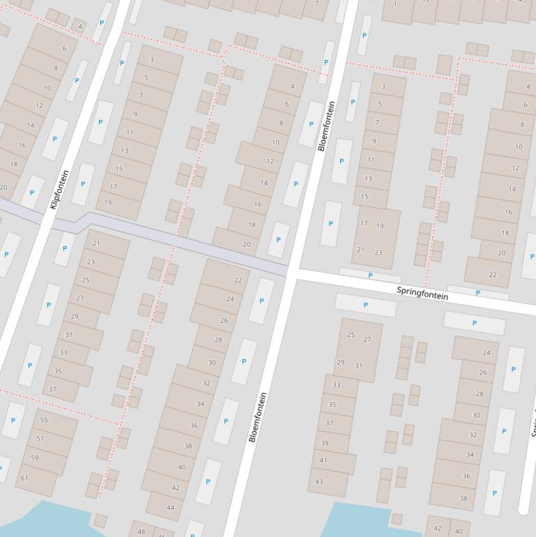 Kaart van  Bloemfontein.