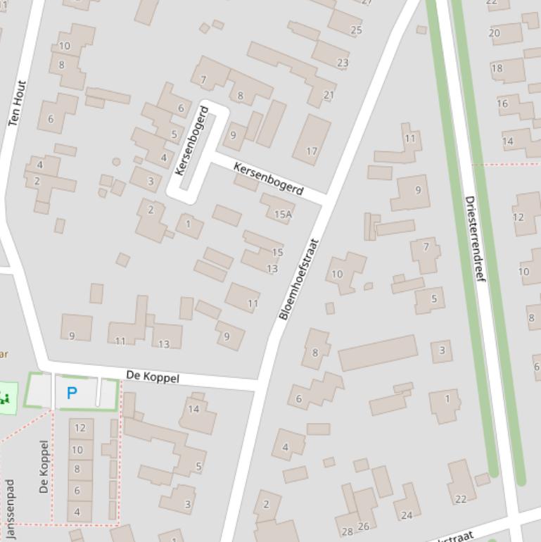 Kaart van de Bloemhoefstraat.