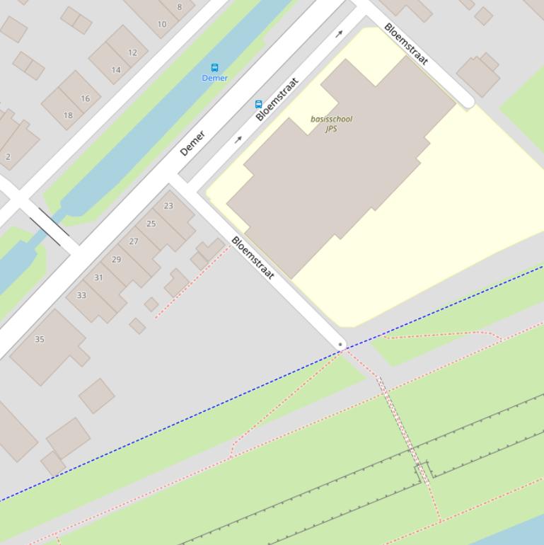 Kaart van de Bloemstraat.