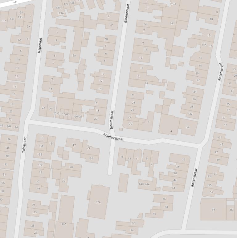 Kaart van de Bloemstraat.