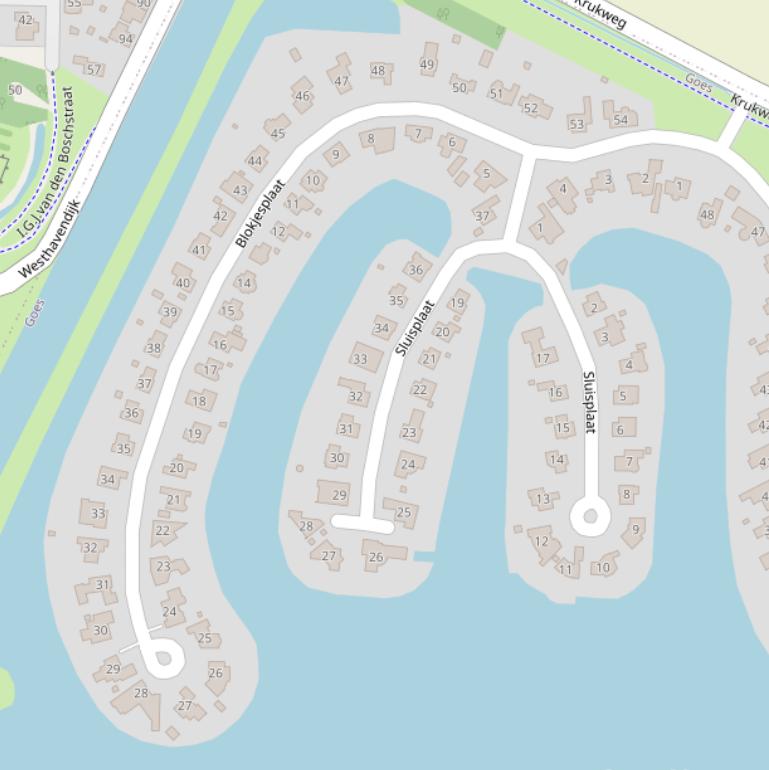 Kaart van  Blokjesplaat.