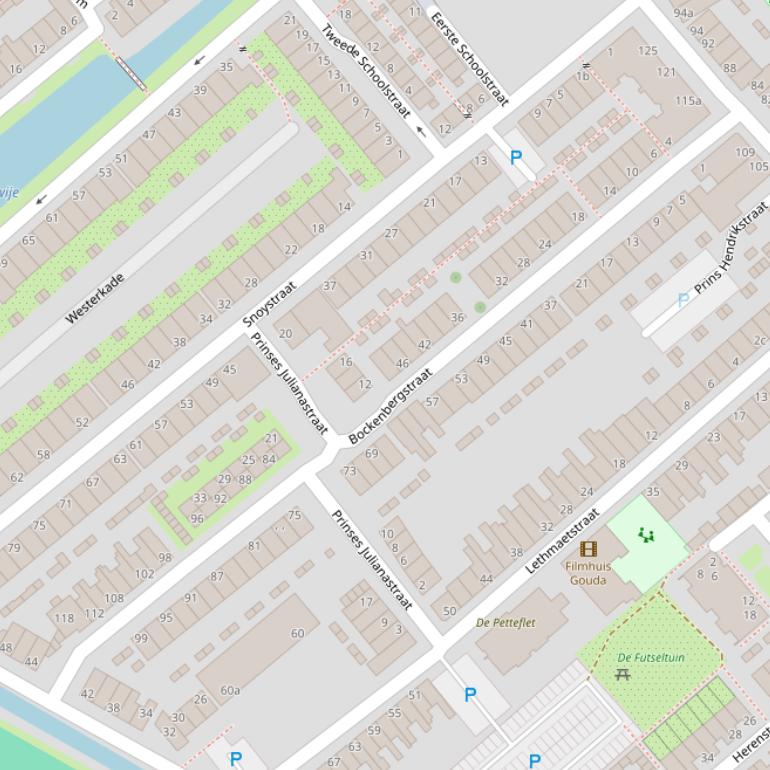 Kaart van de Bockenbergstraat.