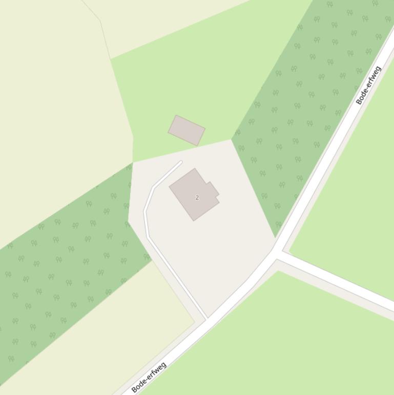 Kaart van de Bode-erfweg.