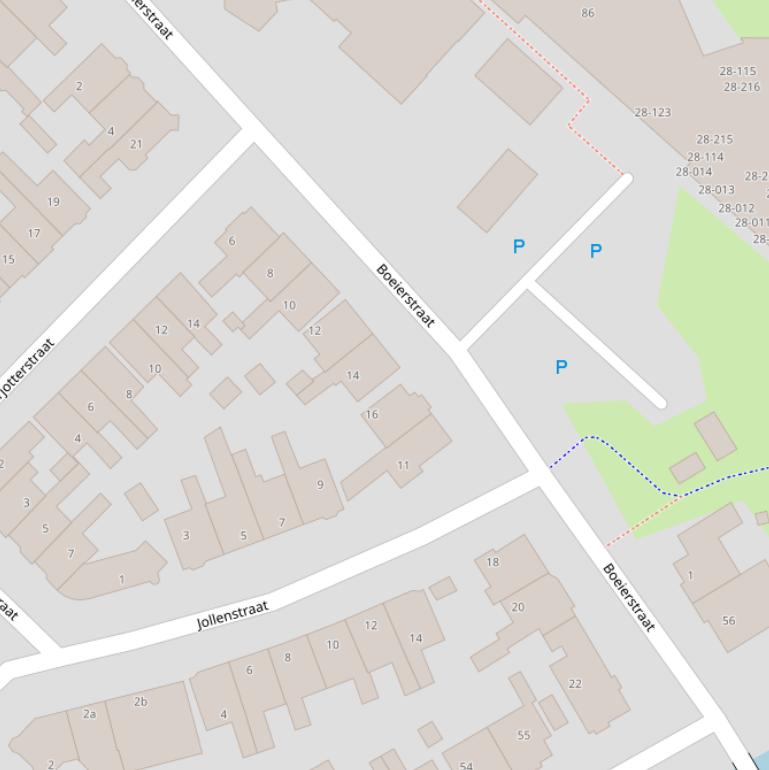 Kaart van de Boeierstraat.