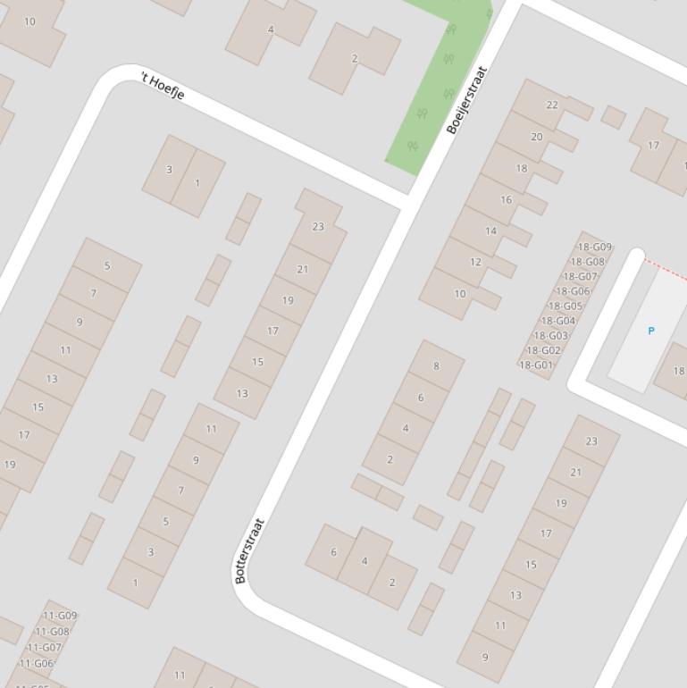 Kaart van de Boeijerstraat.