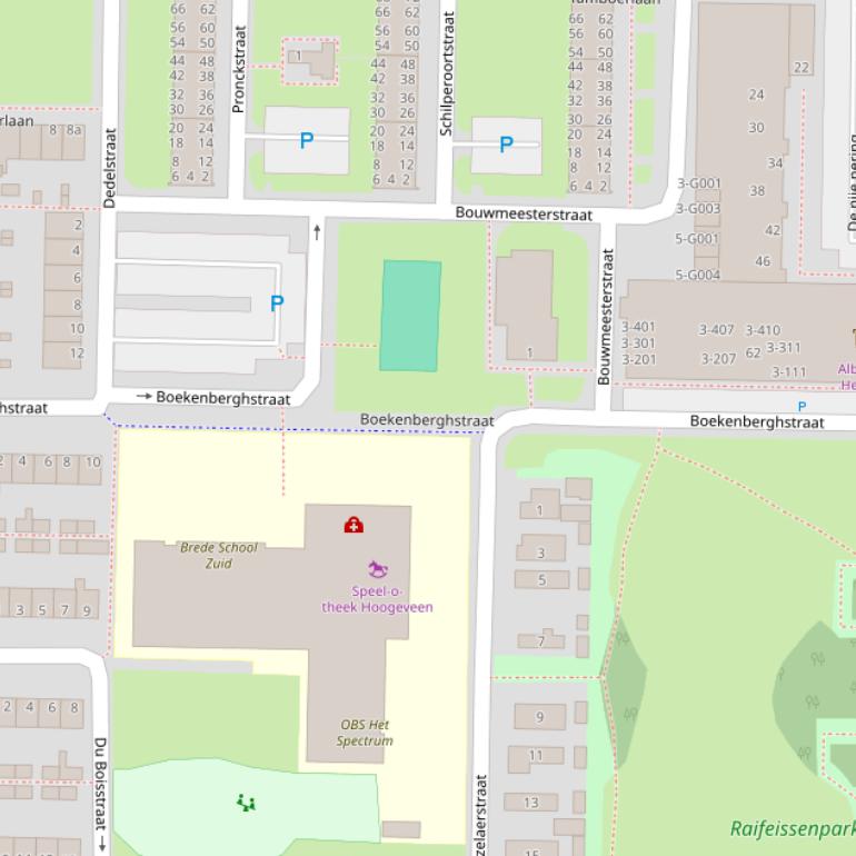 Kaart van de Boekenberghstraat.