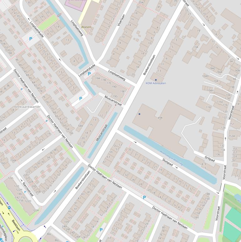 Kaart van de Boekerslootlaan.