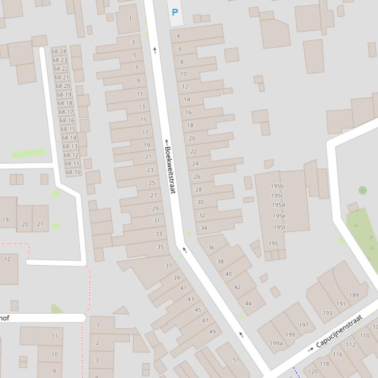 Kaart van de Boekweitstraat.