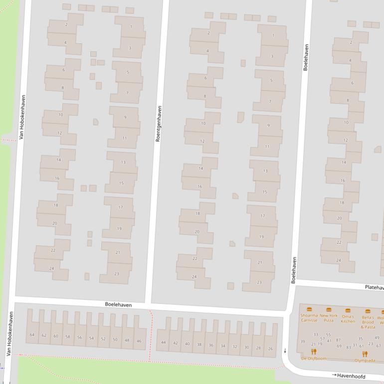 Kaart van de Boelehaven.