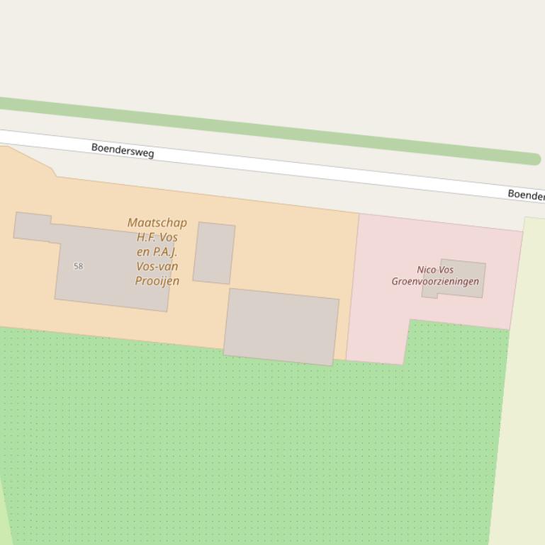 Kaart van de Boendersweg.