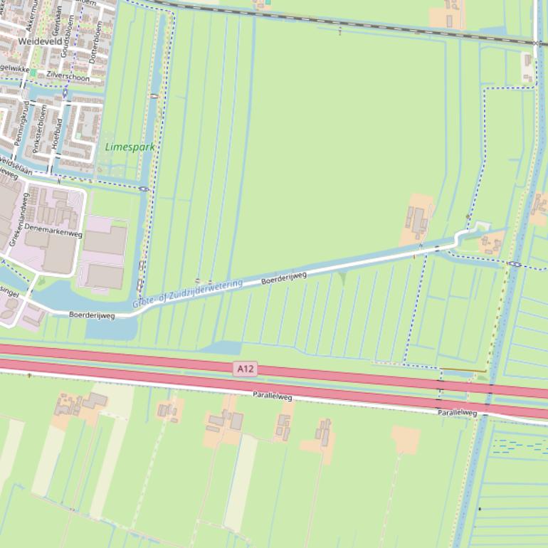 Kaart van de Boerderijweg.