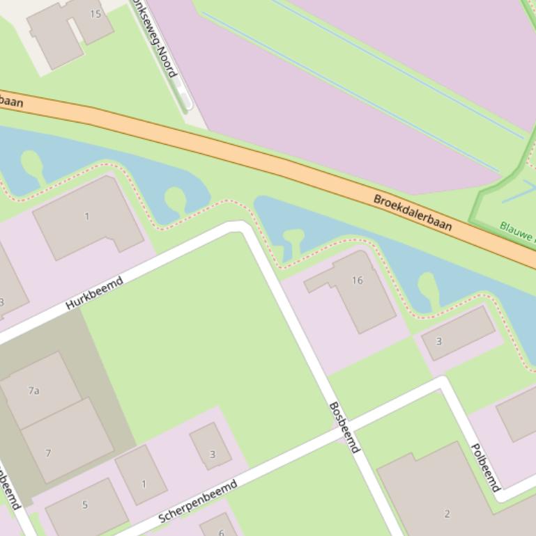 Kaart van de Boerdonkseweg.