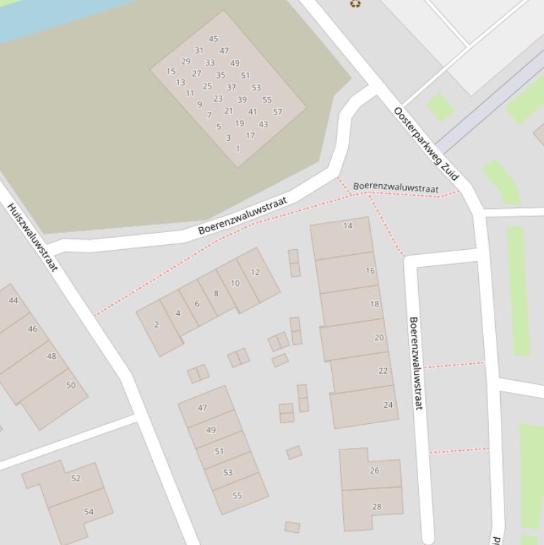 Kaart van de Boerenzwaluwstraat.