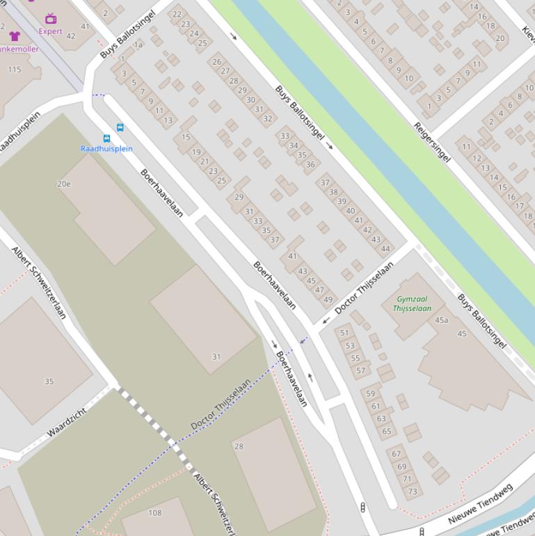 Kaart van de Boerhaavelaan.