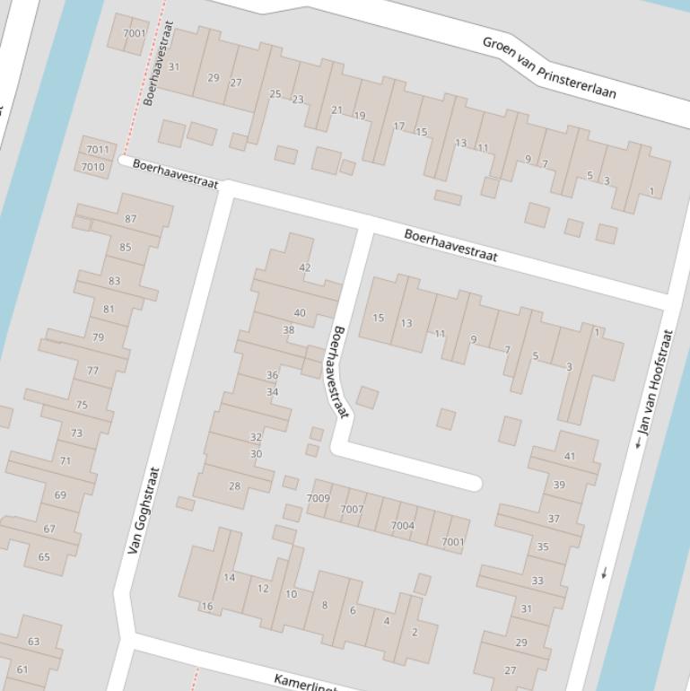 Kaart van de Boerhaavestraat.