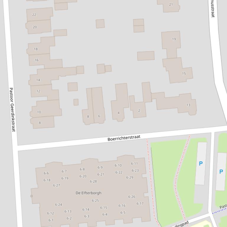 Kaart van de Boerrichterstraat.