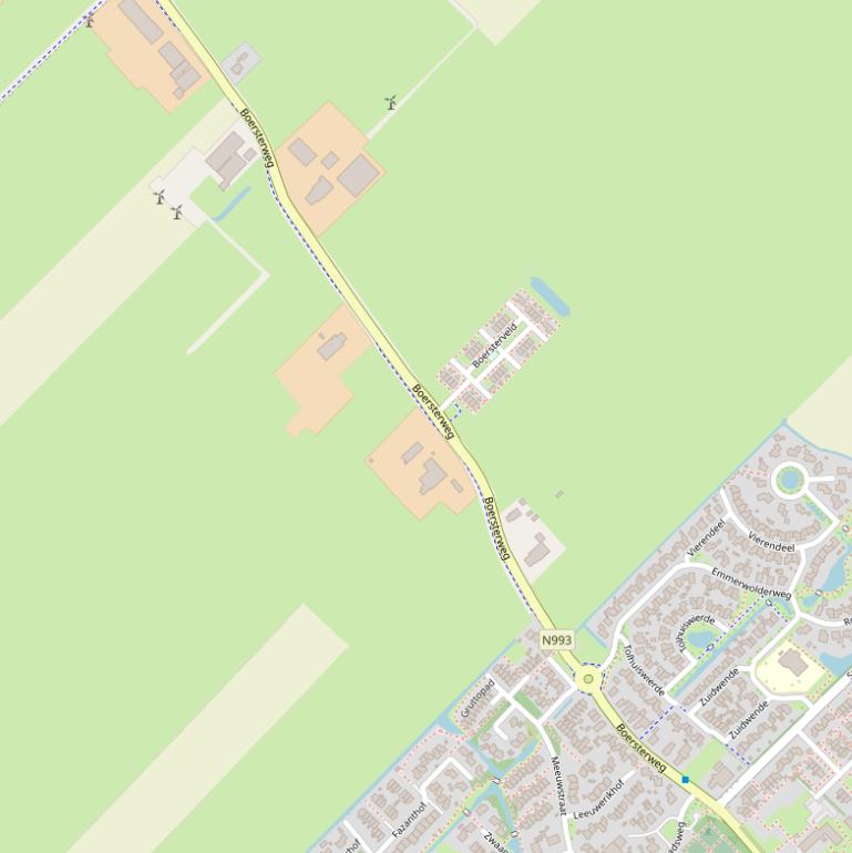 Kaart van de Boersterweg.