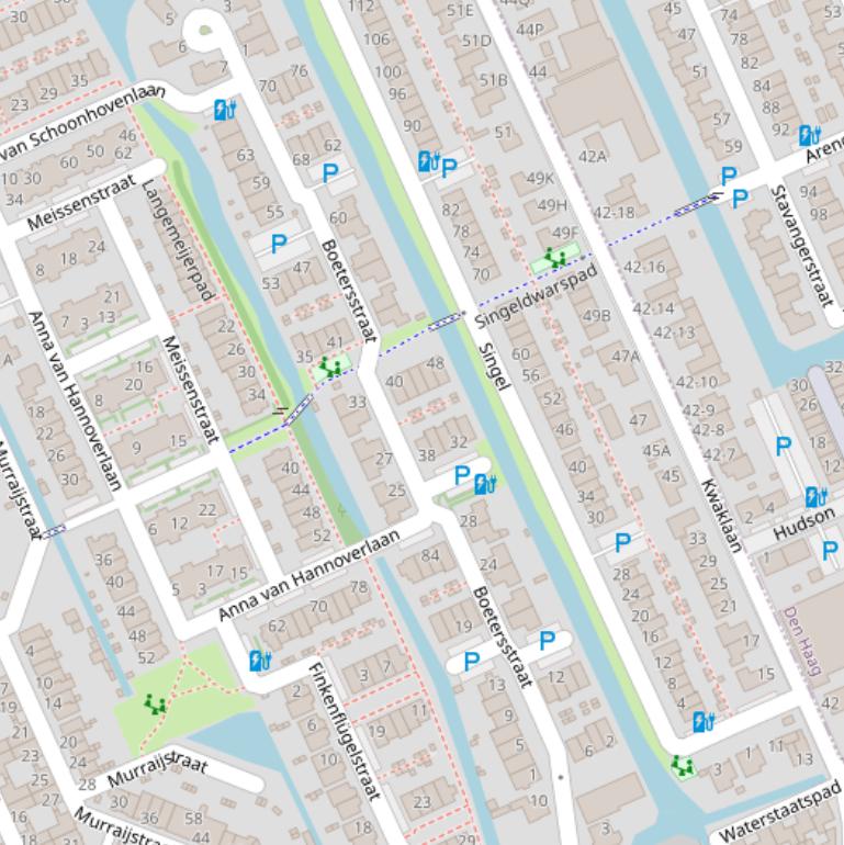 Kaart van de Boetersstraat.