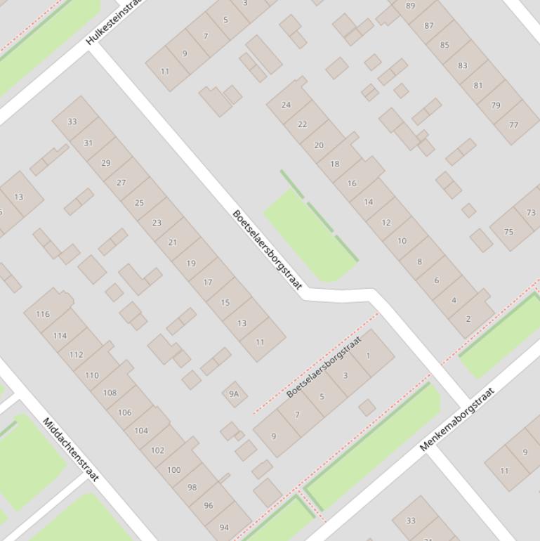 Kaart van de Boetselaersborgstraat.