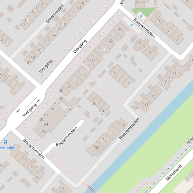 Kaart van  Boezemmolen.