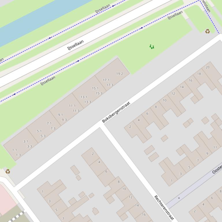 Kaart van de Boksbergenstraat.