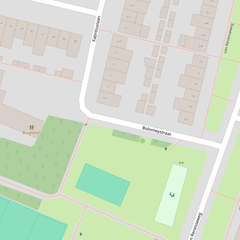 Kaart van de Bolomeystraat.