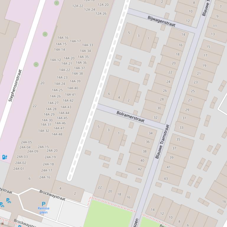 Kaart van de Bolramerstraat.