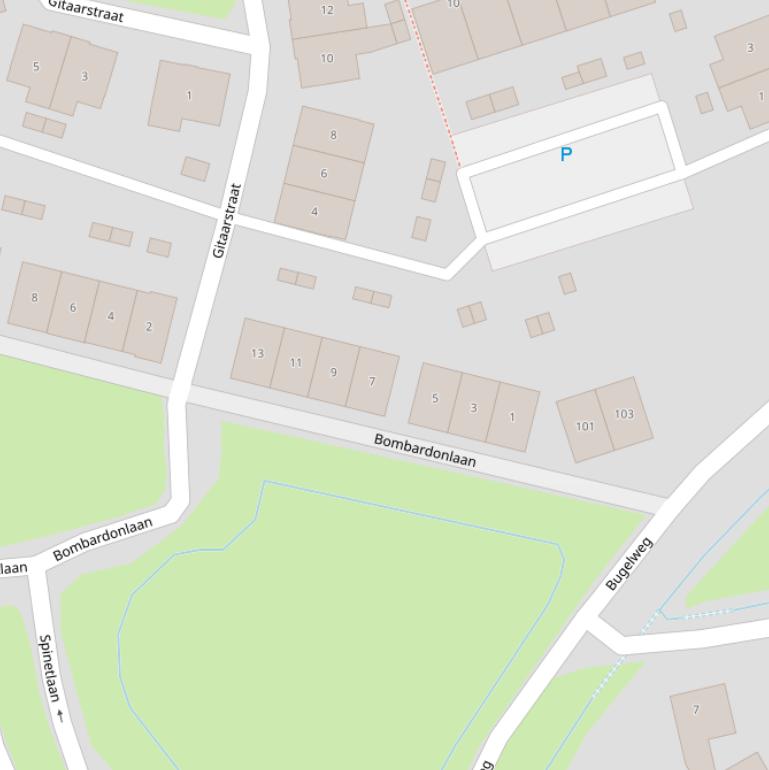Kaart van de Bombardonlaan.