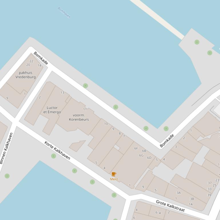 Kaart van de Bomkade.