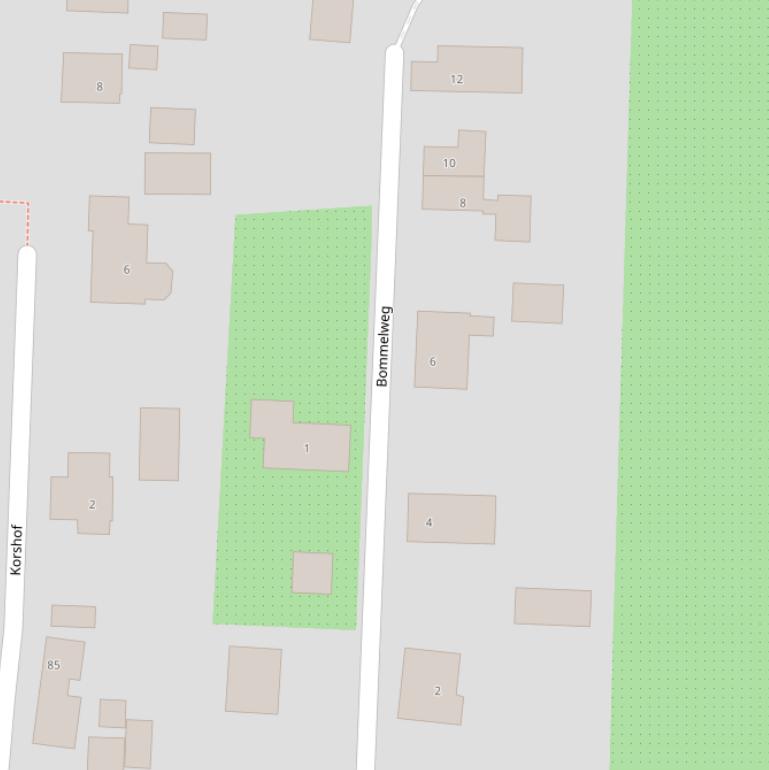 Kaart van de Bommelweg.