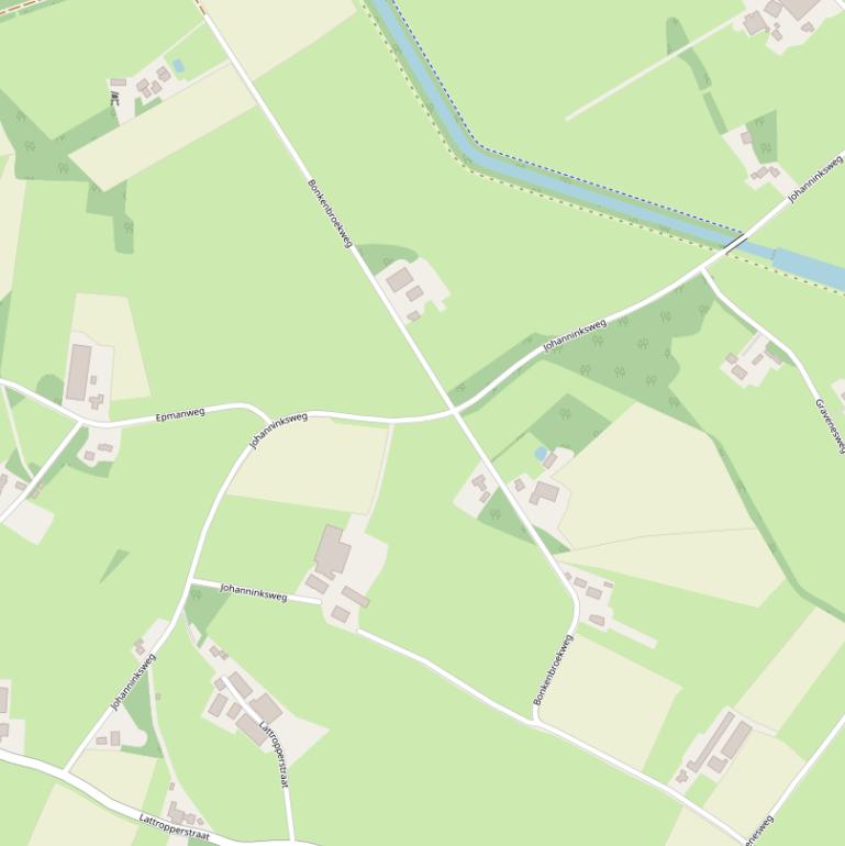 Kaart van de Bonkenbroekweg.