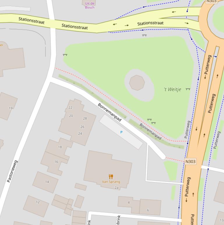 Kaart van het Bonnemanpad.