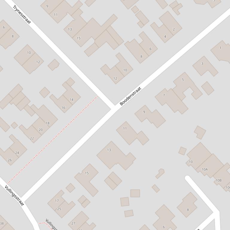 Kaart van de Boodenstraat.