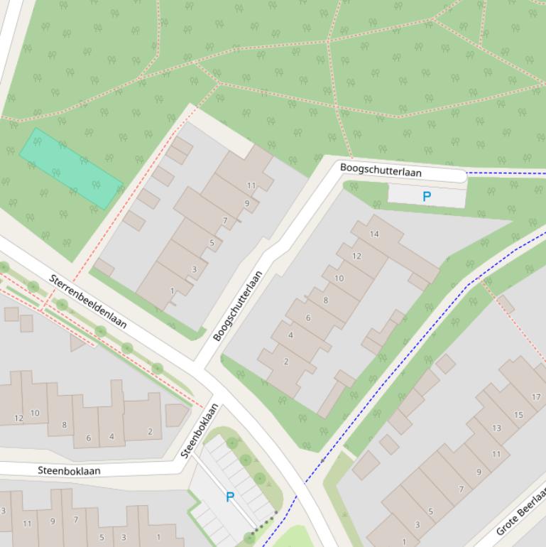 Kaart van de Boogschutterlaan.
