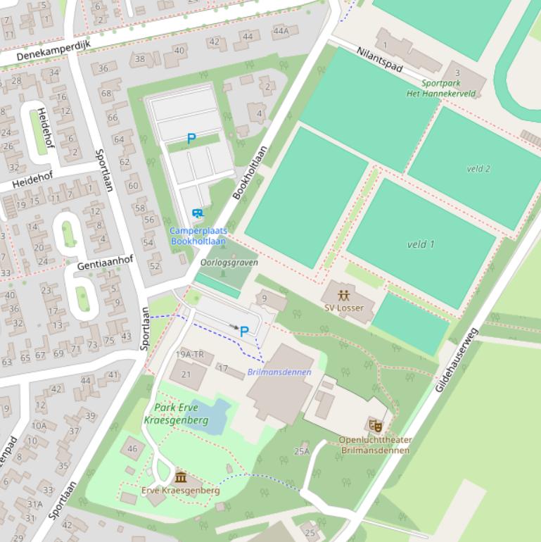 Kaart van de Bookholtlaan.