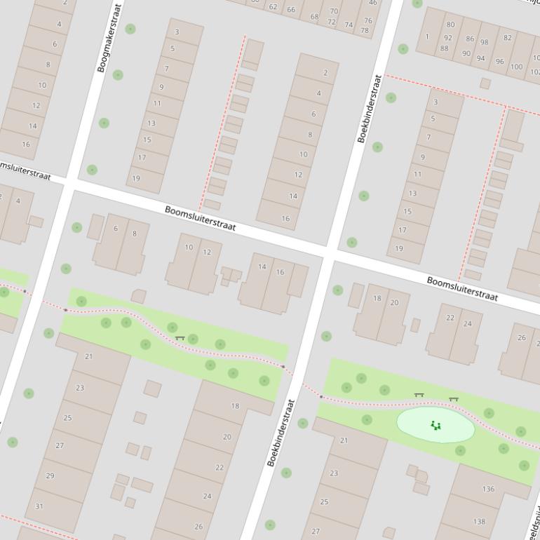 Kaart van de Boomsluiterstraat.