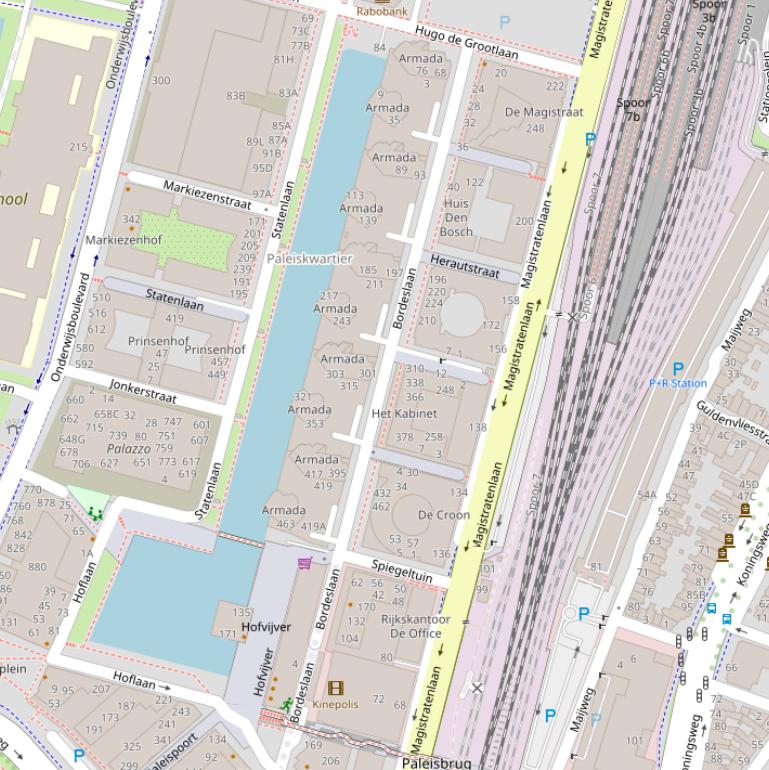 Kaart van de Bordeslaan.