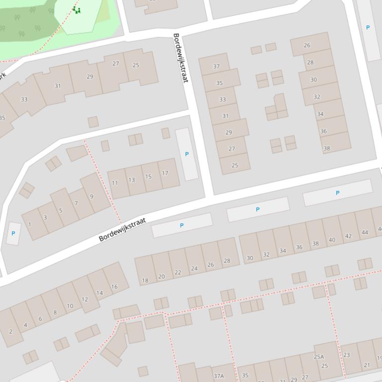 Kaart van de Bordewijkstraat.