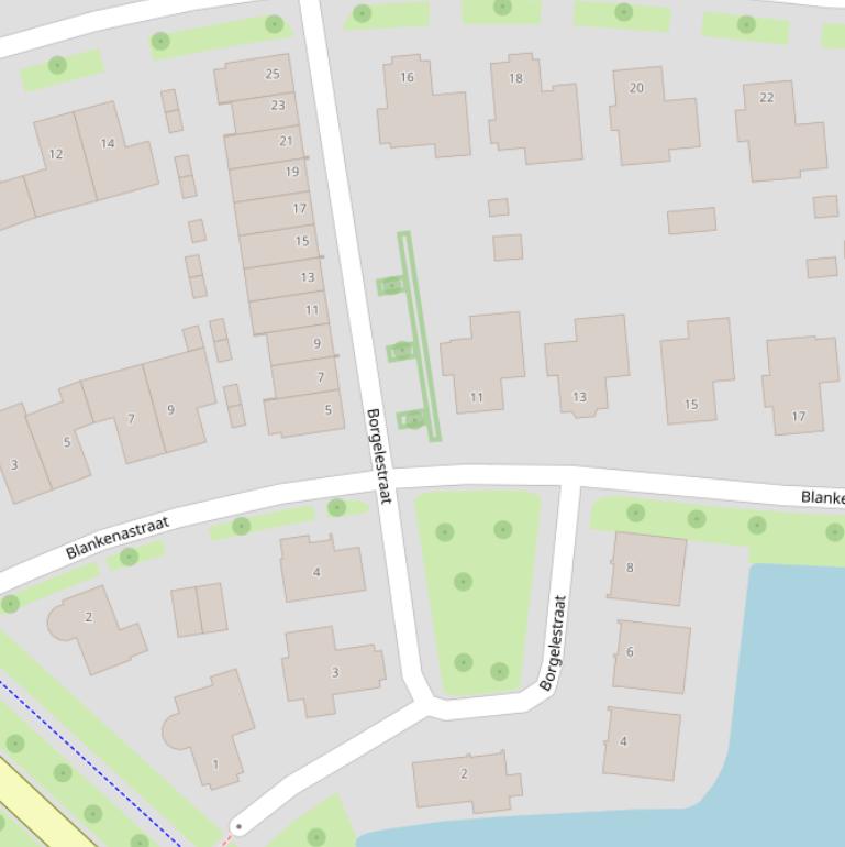 Kaart van de Borgelestraat.