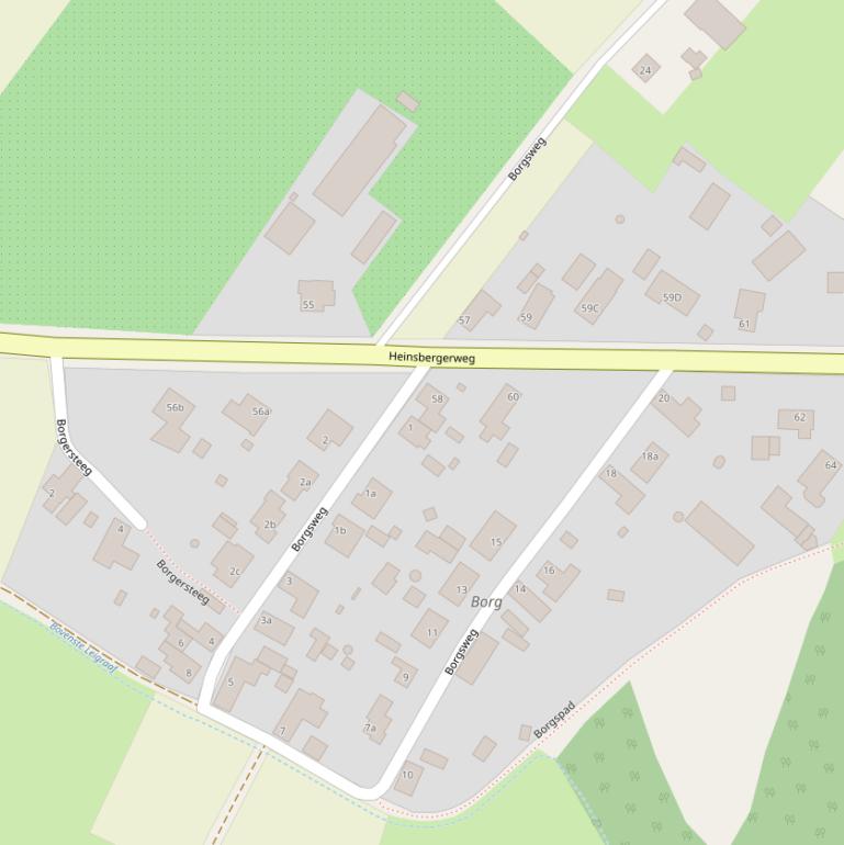 Kaart van de Borgsweg.